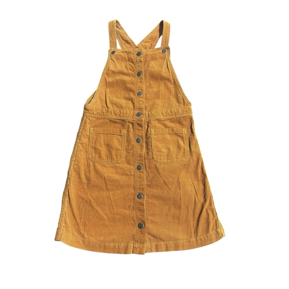 Old Navy Dress Girls Corduroy Pinafore Jumper Safflower Orange Size Large/12